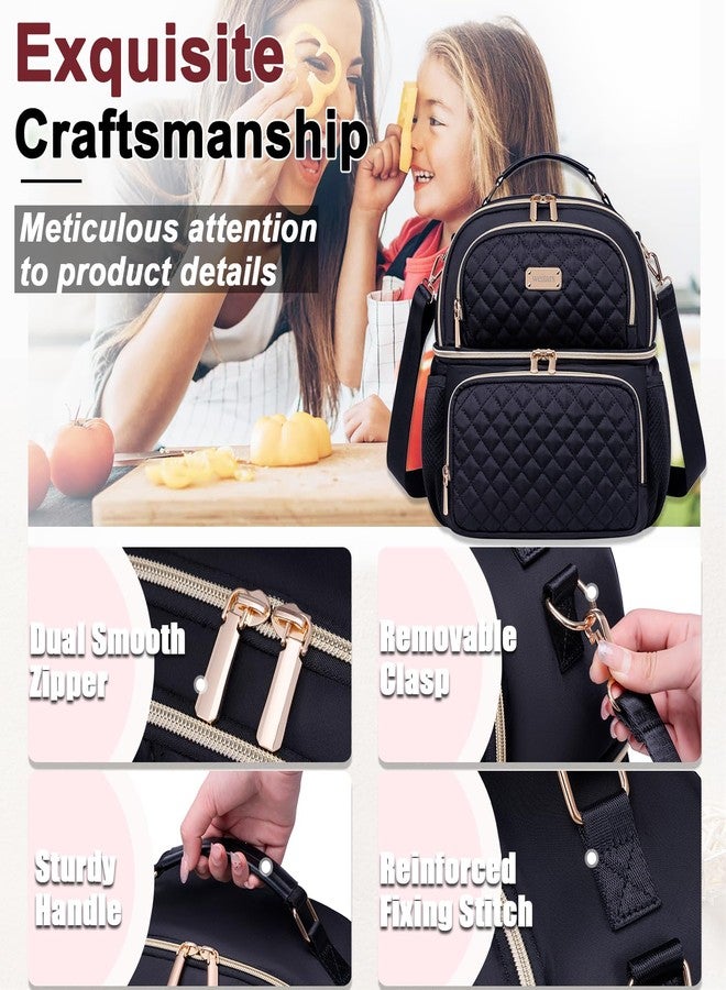 Weitars Lunch Bag for Women,Dual Compartment Lunch Box for Women Lunch Tote for Work,Insulated Leakproof Large Lunchbox Lunch Cooler for Adult for Men, Women, Lunchbag for Hiking,Picnic,Beach - Image 3