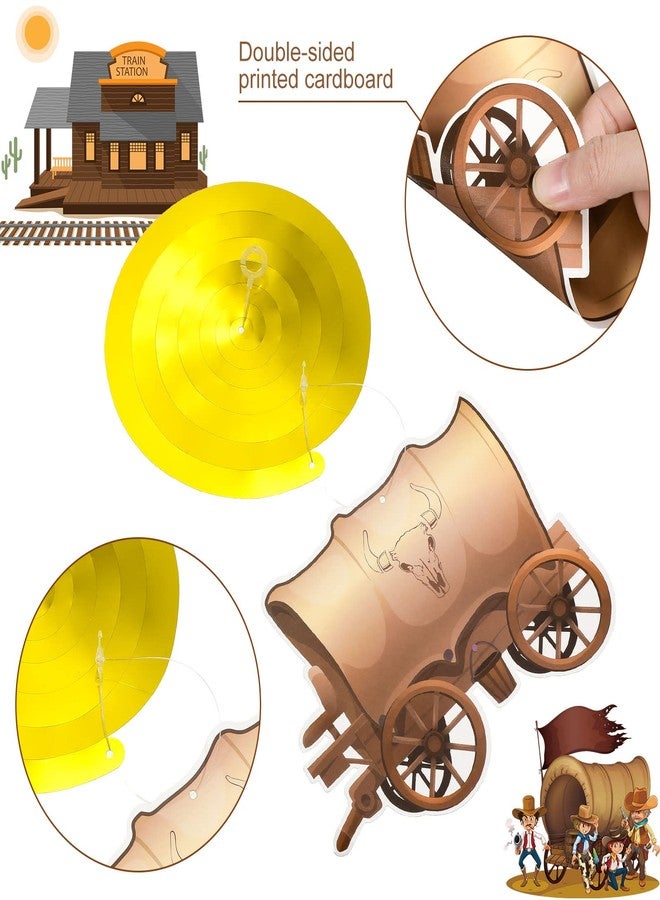 Funrous 55 Pcs West Cowboy Themed Party Decoration Wild Western Theme Hanging Swirl Supplies Western Cowgirl Hanging Decorations for Kids Birthday Wild Cowboy Party Favors(Cowboy) - Image 4