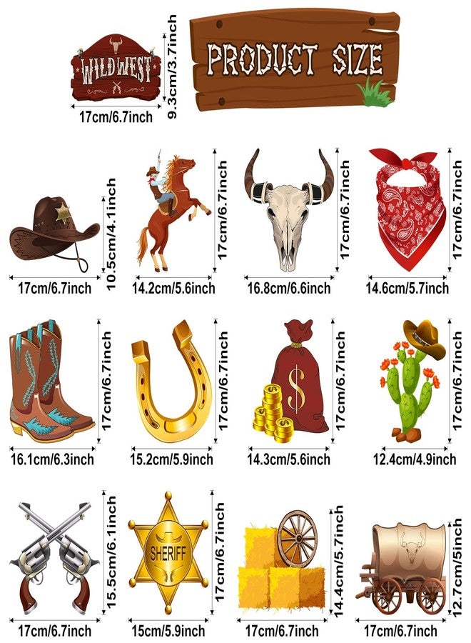 Funrous 55 Pcs West Cowboy Themed Party Decoration Wild Western Theme Hanging Swirl Supplies Western Cowgirl Hanging Decorations for Kids Birthday Wild Cowboy Party Favors(Cowboy) - Image 2
