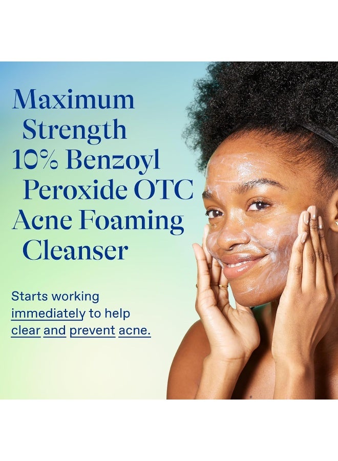 differin Acne Face Wash With 10% Benzoyl Peroxide, Maximum Strength Otc Acne Foaming Cleanser, Fast Acting Acne Treatment For Face And Body - Image 4