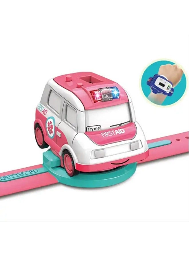 Captaintech Racing Watch Toy Cute Watch Car Toy Soft Wristband Attractive Gift for Boys and Girls (Pink) - Image 1