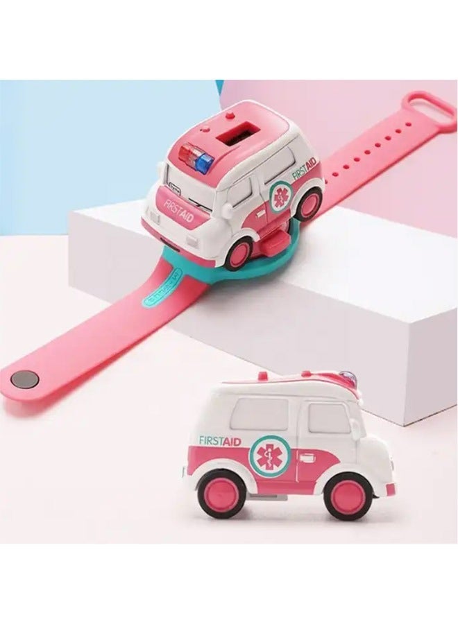 Captaintech Racing Watch Toy Cute Watch Car Toy Soft Wristband Attractive Gift for Boys and Girls (Pink) - Image 3