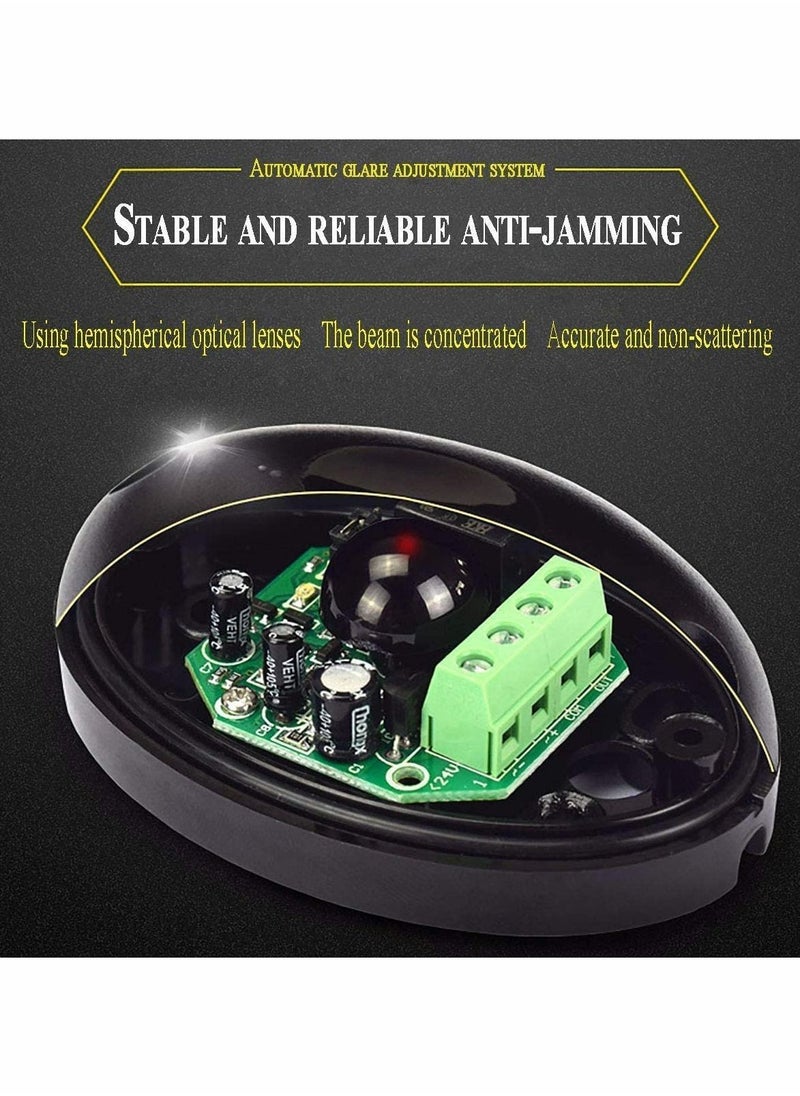 Infrared Beam Sensor Photocell for Gate Opener Universal Outdoor Sliding Accessory 24V 1 Pair (Transmitter and Receiver)