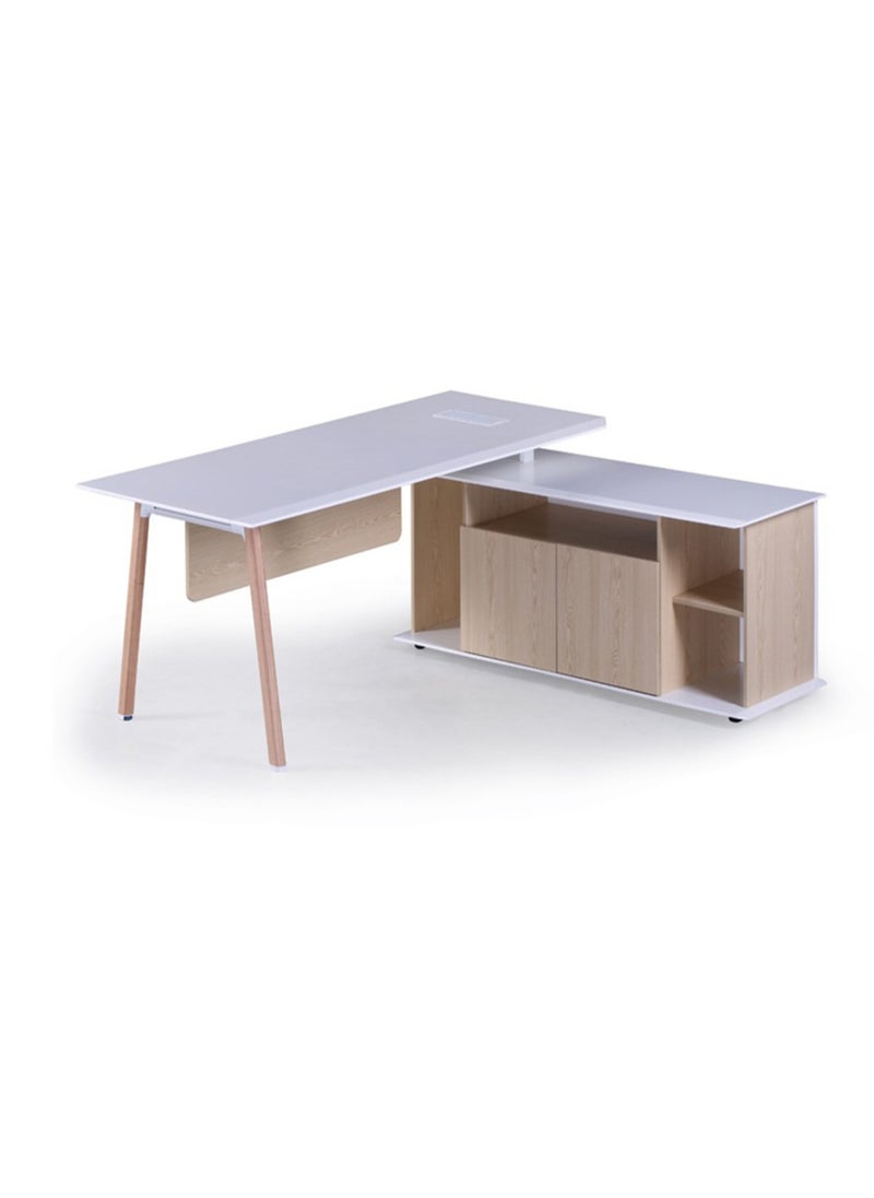 Neo Front - Manager Table Powder Coated Director Table Executive Desk L Shape With Side Cabinet 2m - Image 1
