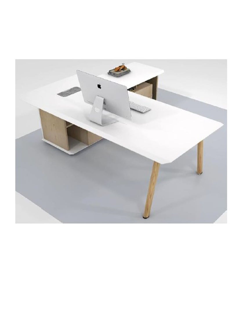 Neo Front - Manager Table Powder Coated Director Table Executive Desk L Shape With Side Cabinet 2m - Image 1