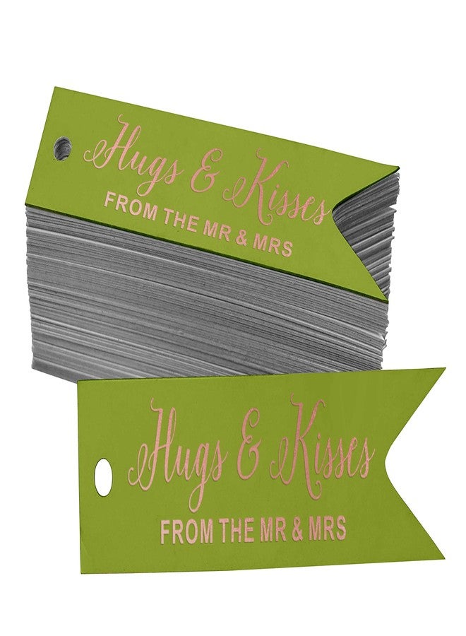 Inkdotpot Rose Gold Foil Paper Hang Tags Hugs & Kisses from The Wedding Favor Tags 100 Pieces - Image 1