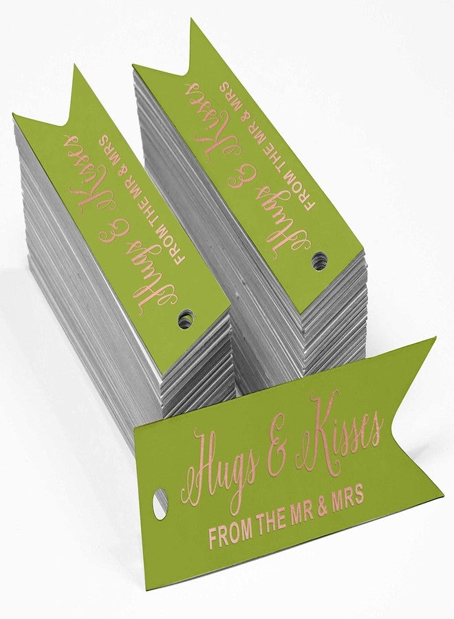 Inkdotpot Rose Gold Foil Paper Hang Tags Hugs & Kisses from The Wedding Favor Tags 100 Pieces - Image 2
