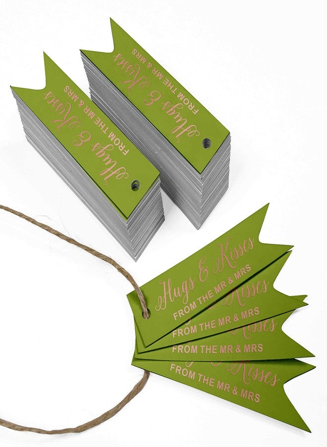 Inkdotpot Rose Gold Foil Paper Hang Tags Hugs & Kisses from The Wedding Favor Tags 100 Pieces - Image 3