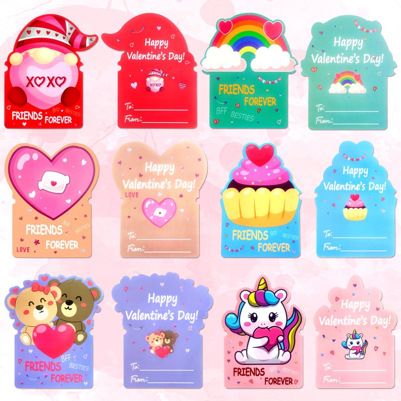 Linaye Valentines Day Cards For Kids Classroom  24 Pack Valentines Gift Cards With Friendship Bead Bracelets  Valentines Gift Exchange For Boys Girls  Valentines Party Favors Supplies For Kids - Image 3