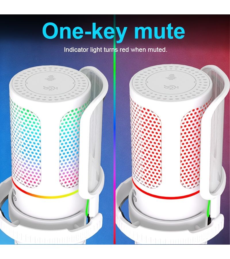 Desktop USB Noise Cancelling Condenser Microphone For Live Streaming Gaming Computer Recording And Conference - Image 4