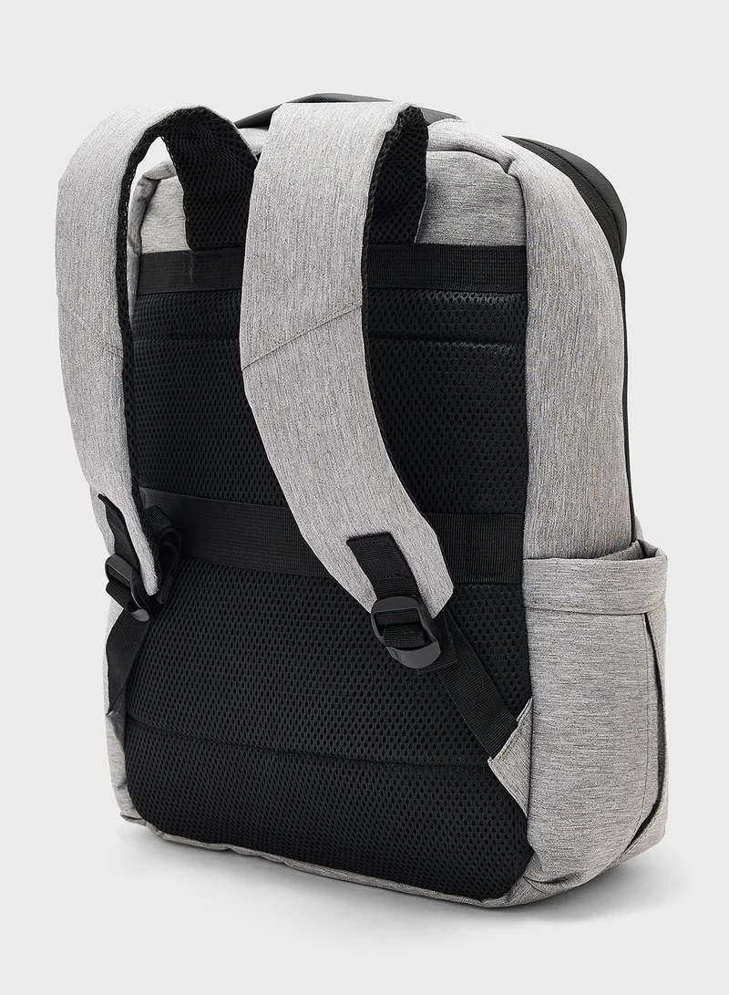 Robert Wood Casual Backpack With Padded Support And Usb Port