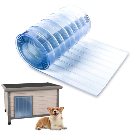 Toriexon Plastic Vinyl Replacement Strip Curtain 8’ x 7.6”, 0.08” Thickness Walk in Freezer Cooler Curtain Strips, Plastic Curtain Strips for Commercial Entry Doors, DIY Dog Cat House Entry Door - Image 1