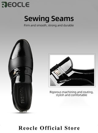 Men's Leather Shoes Patent Loafers Dress Business Leather Shoes Pointed Faux Leather Shoes Driving Leather Oxford Shoes for Men - view 4