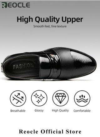 Men's Leather Shoes Patent Loafers Dress Business Leather Shoes Pointed Faux Leather Shoes Driving Leather Oxford Shoes for Men - view 3