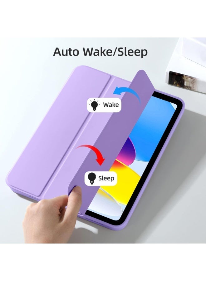 iPad (A16) 11th Generation Case 11 Inch 2025, iPad 10th Generation Case 2022 10.9 Inch with Pencil Holder, Soft TPU Back Slim Smart Protective Trifold Stand Cover, Auto Wake/Sleep - Image 3