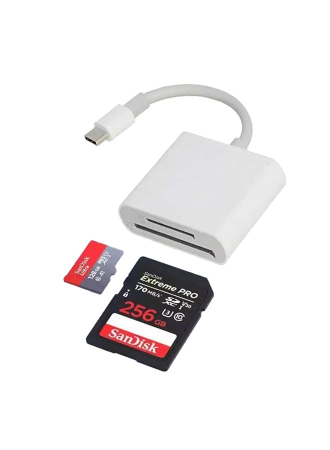 يو إس بي USB C SD Card Reader for iPhone 15 16/iPad/MacBook/Mac, xdgeLoad USB-C Type C SD Reader Supports SD and MicroSD Memory Card Adapter, Trail Camera Viewer Plug and Play - 2 Slots - Image 1