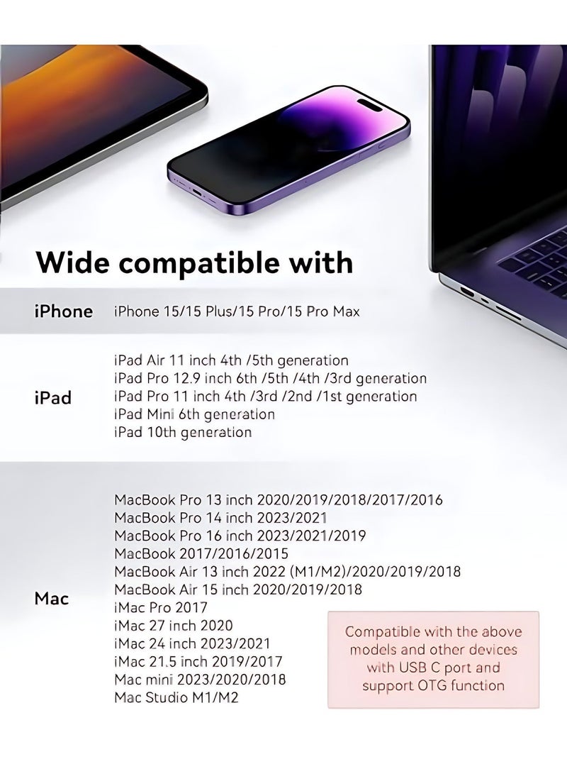 يو إس بي USB C SD Card Reader for iPhone 15 16/iPad/MacBook/Mac, xdgeLoad USB-C Type C SD Reader Supports SD and MicroSD Memory Card Adapter, Trail Camera Viewer Plug and Play - 2 Slots - Image 2