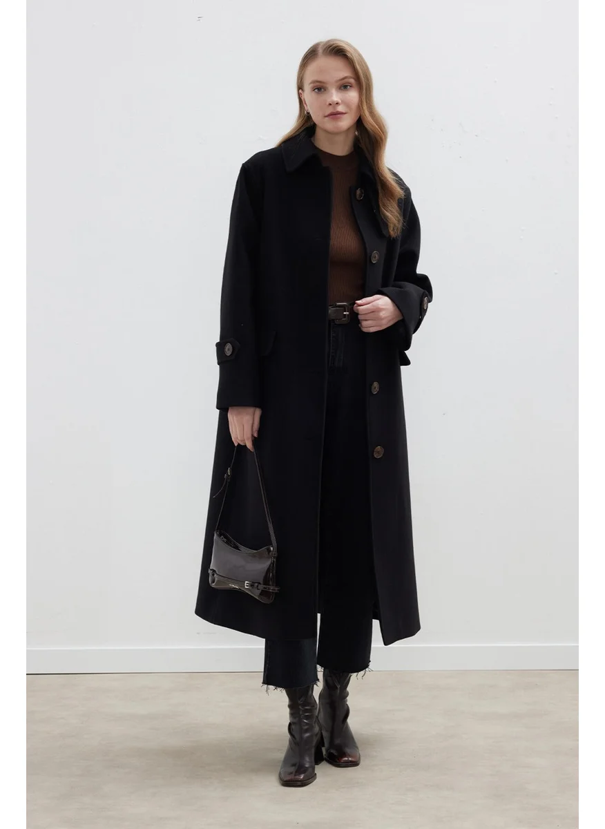 Manuka Nora Kaşe Coat Black