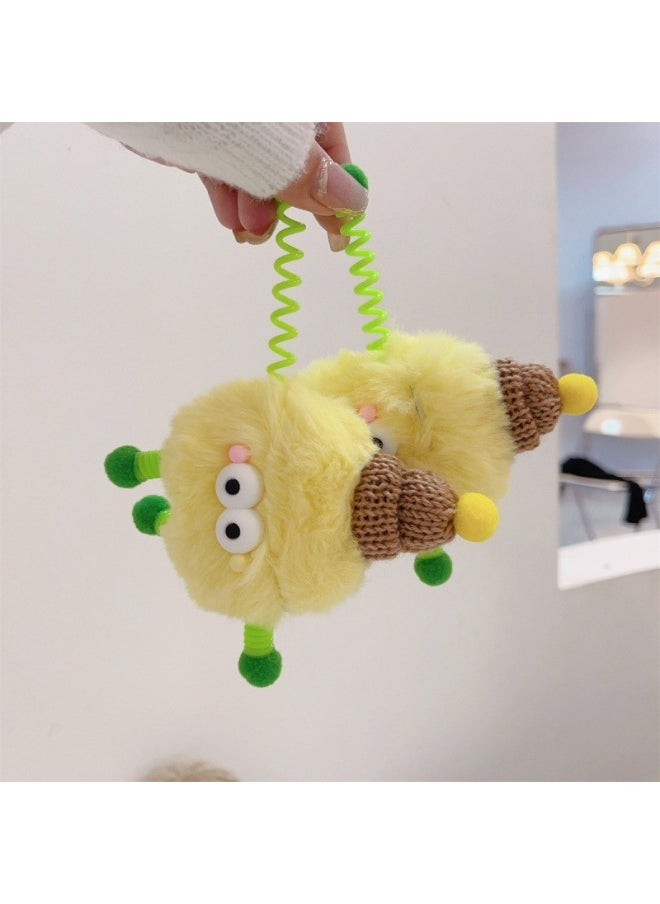 Generic - Cute Cartoon Plush Spring Airpods4 Pro Headphone Case For Apple 2 3 Generation Bluetooth Protective Case-Color:Yellow Plush Spring Headphone Cover-Applicable Model:airpods 1/2 Generation - Image 1
