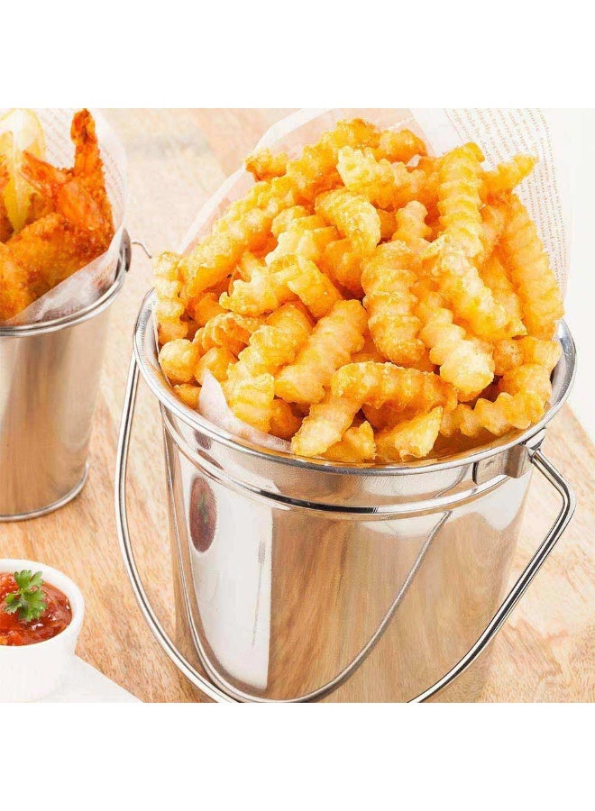 Restaurantware 28 Ounce Metal Bucket, 1 Round Silver Pail - With Handle, Food Safe, Silver Stainless Steel Large Metal Bucket, Smooth Finish, For Meals, Displays, Or Centerpieces  - Image 3