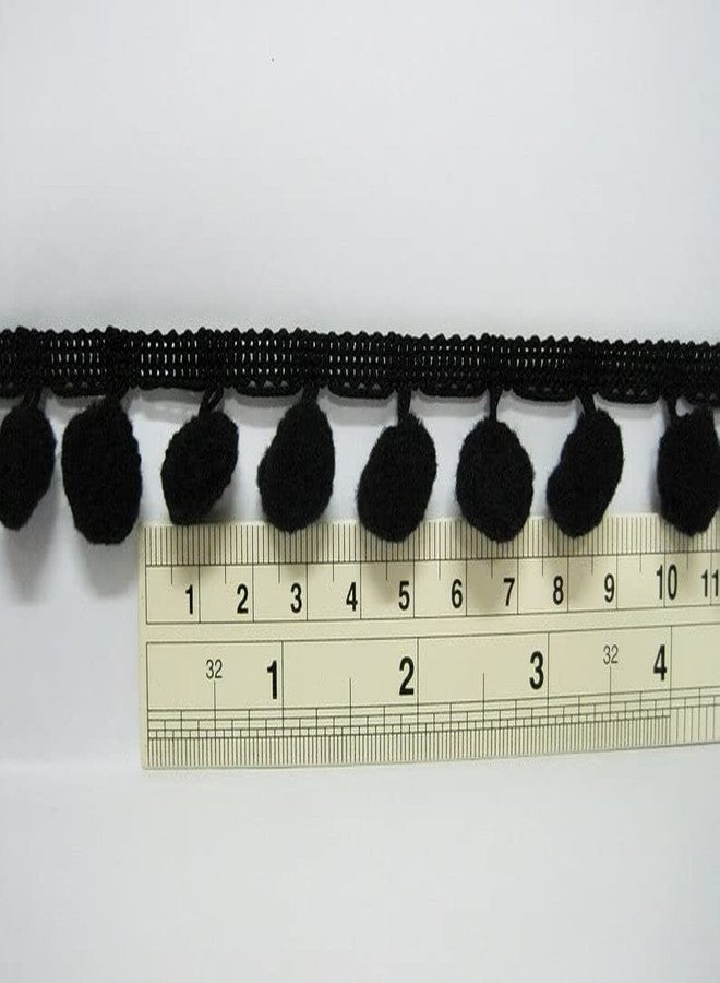 PREMDAS LACES Premdas lace pom pom Trim, Bobble Trim, pom pom Trim for Clothing, Accessories, Home Decor, Retro Trim (9 Meter, Black) - Image 2