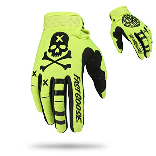 FASTGOOSE Dirt Bike Motocross Gloves - Motorbike Riding Bike Gloves for Off Road Racing & Cycling (Fluorescent Green, Large) - Image 1