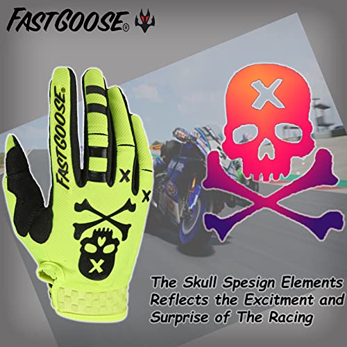 FASTGOOSE Dirt Bike Motocross Gloves - Motorbike Riding Bike Gloves for Off Road Racing & Cycling (Fluorescent Green, Large) - Image 4