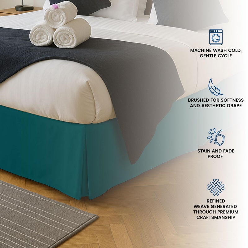 Utopia Bedding Queen Bed Skirt - Soft Quadruple Pleated Ruffle - Easy Fit with 16 Inch Tailored Drop - Hotel Quality, Shrinkage and Fade Resistant (Queen, Teal) - Image 5