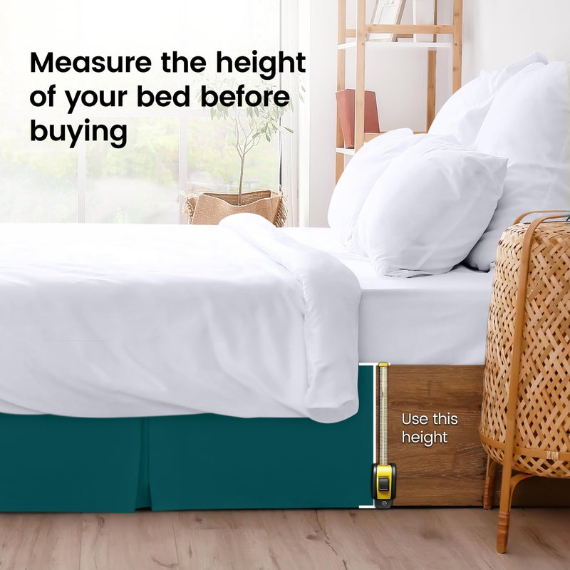 Utopia Bedding Queen Bed Skirt - Soft Quadruple Pleated Ruffle - Easy Fit with 16 Inch Tailored Drop - Hotel Quality, Shrinkage and Fade Resistant (Queen, Teal) - Image 4