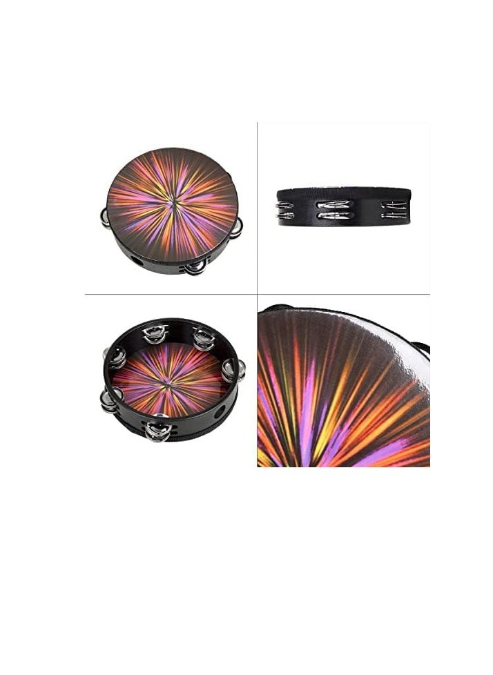 OriGlam 8 Inch Row Tambourine Hand Drum for Adults Kids Church Party (Pink)  - Image 5