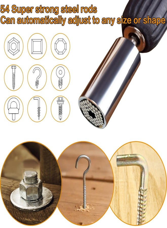 Jishi Gifts for Men, Stocking Stuffers for Adults Men, Super Universal Socket Tool, Birthday Christmas Dad Gifts for Dad Him Husband, Grip Socket Set w/Power Drill Adapter, Cool Tools Gadgets for Mens Gifts - Image 3