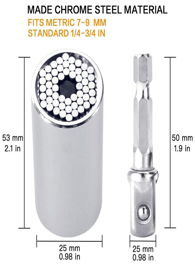 Jishi Gifts for Men, Stocking Stuffers for Adults Men, Super Universal Socket Tool, Birthday Christmas Dad Gifts for Dad Him Husband, Grip Socket Set w/Power Drill Adapter, Cool Tools Gadgets for Mens Gifts - Image 2