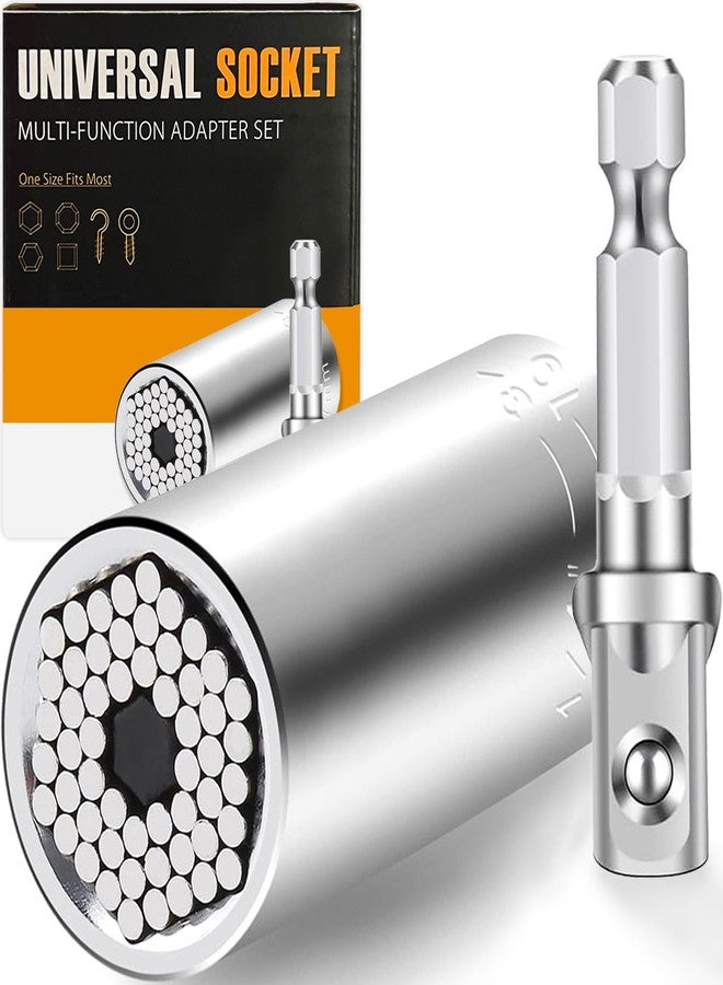 Jishi Gifts for Men, Stocking Stuffers for Adults Men, Super Universal Socket Tool, Birthday Christmas Dad Gifts for Dad Him Husband, Grip Socket Set w/Power Drill Adapter, Cool Tools Gadgets for Mens Gifts - Image 1