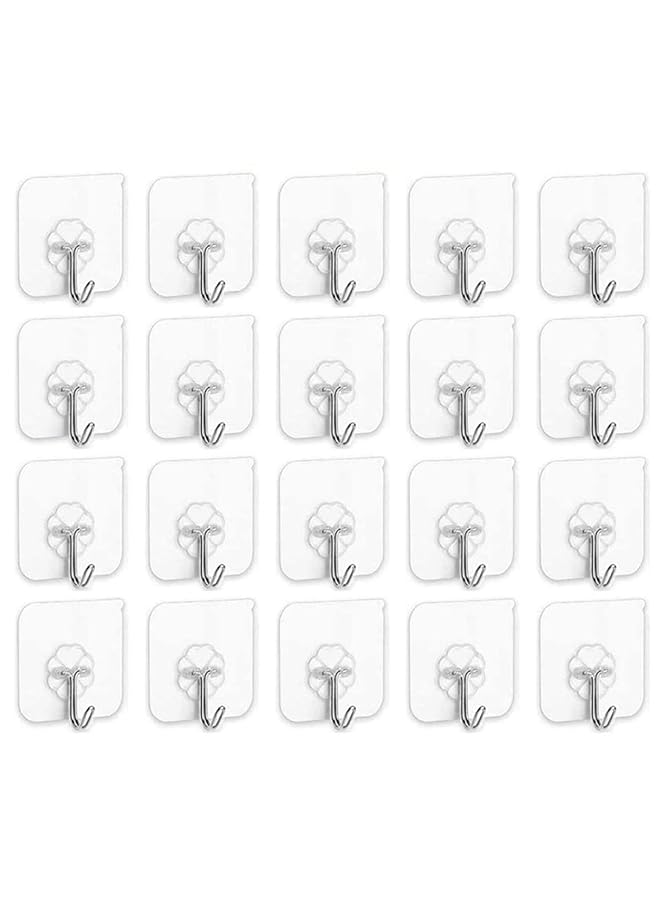 erorex Adhesive Hooks Heavy Duty Wall Hooks 20Pack 8Kg Max Self Adhesive Hook - Image 1
