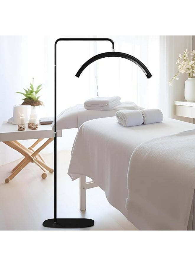 LED Floor Lamp Half Moon Design Eyelash Curling Lamp with Mobile Phone Holder, Adjustable Brightness and Height for Home and Beauty Salon HD-M8X (Multicolor) - Image 1