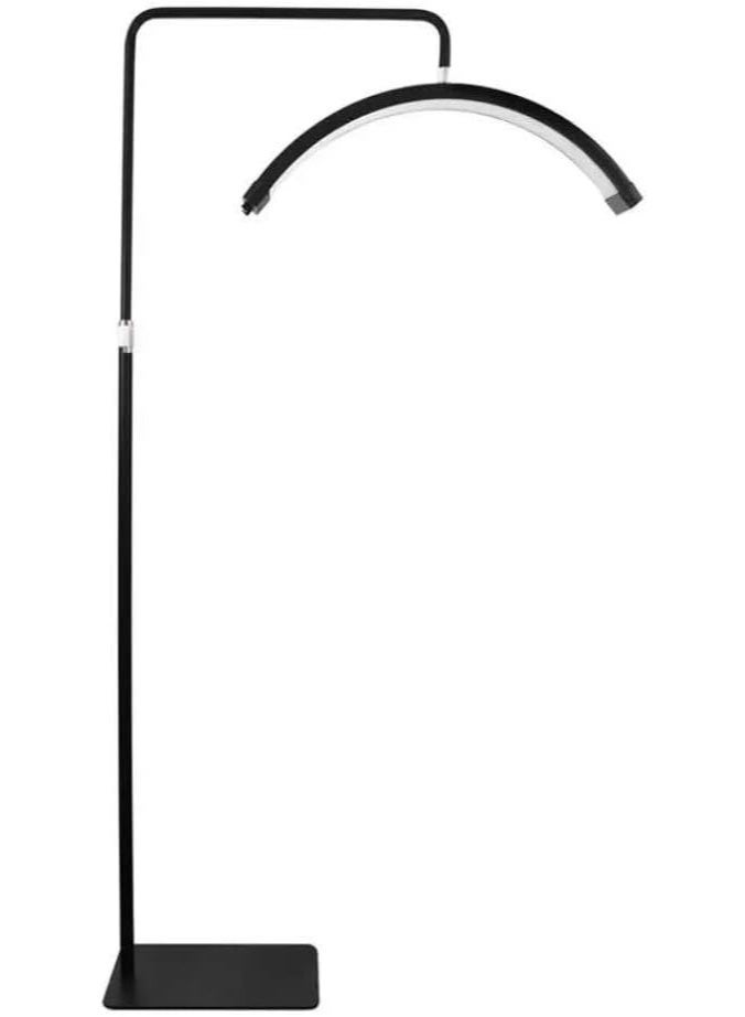 LED Floor Lamp Half Moon Design Eyelash Curling Lamp with Mobile Phone Holder, Adjustable Brightness and Height for Home and Beauty Salon HD-M8X (Multicolor) - Image 2