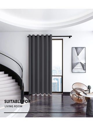 Room Divider Blackout Curtains Thermal Insulated Decor Grommet Blackout Drapes for Bedroom Dining Studio Office Grey 200x270/200x240/200x200cm - view 4