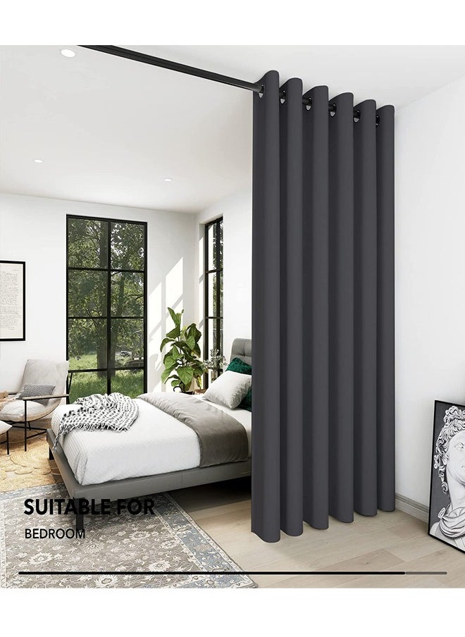 Arabest Room Divider Blackout Curtains Thermal Insulated Decor Grommet Blackout Drapes for Bedroom Dining Studio Office Grey 200x270/200x240/200x200cm  - Image 5