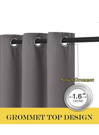 Room Divider Blackout Curtains Thermal Insulated Decor Grommet Blackout Drapes for Bedroom Dining Studio Office Grey 200x270/200x240/200x200cm - view 2