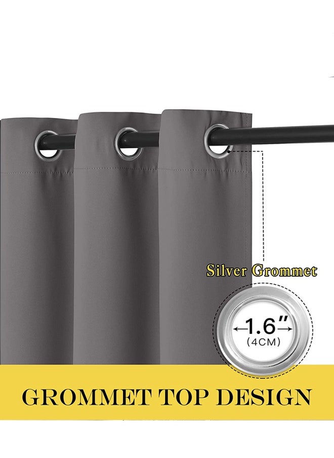 Arabest Room Divider Blackout Curtains Thermal Insulated Decor Grommet Blackout Drapes for Bedroom Dining Studio Office Grey 200x270/200x240/200x200cm  - Image 2