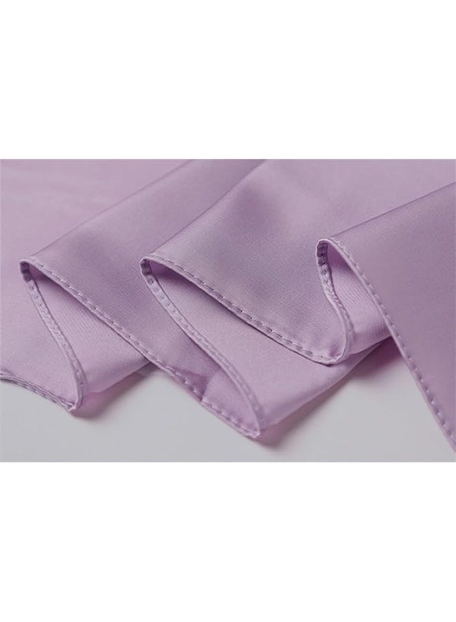 Women's Square Satin Scarf ,Bandanas Solid ,Emulation Silk ,Handbag Hair, Ribbons Necktie, Costume Accessory(70cm，purple) - Image 5