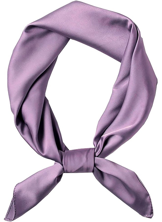 Women's Square Satin Scarf ,Bandanas Solid ,Emulation Silk ,Handbag Hair, Ribbons Necktie, Costume Accessory(70cm，purple) - Image 1