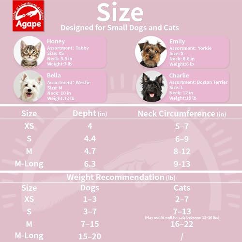 Agape Soft Dog Cone for Small Dogs & Cats, Comfy Dogs Recovery Collar After Surgery, Adjustable E Collar Alternative to Stop Licking, Protective Elizabethan Cones for Pup&Kitty, Comfortable Dog Cones - Image 2