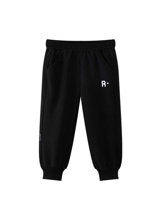 Zuoxi Children's Pants, Spring And Autumn Boys' Sweatpants, New Stylish Sweatpants, Autumn Fashion Long Pants, Black, Size 130 - Image 3
