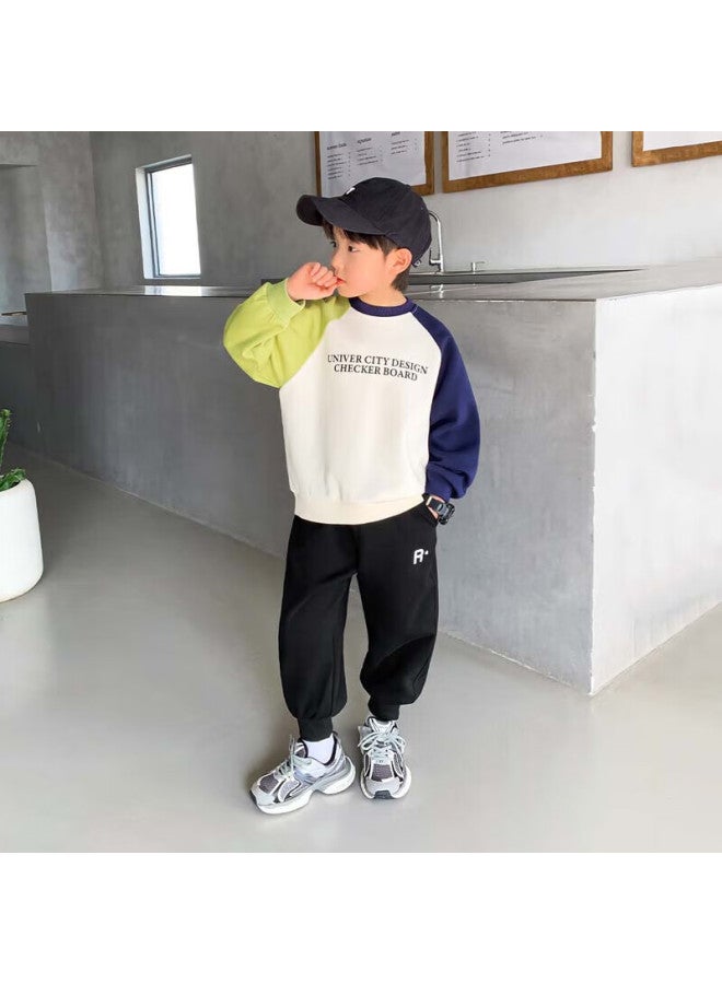 Zuoxi Children's Pants, Spring And Autumn Boys' Sweatpants, New Stylish Sweatpants, Autumn Fashion Long Pants, Black, Size 130 - Image 2