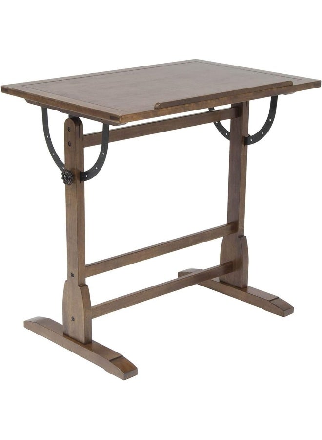 SD STUDIO DESIGNS Vintage Rustic Oak Top Adjustable Drafting Craft Drawing Hobby Table Writing Studio Desk 36''W x 24''D - Image 3