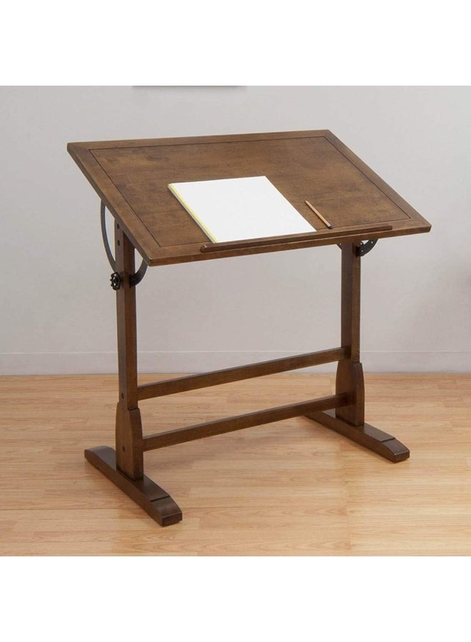 SD STUDIO DESIGNS Vintage Rustic Oak Top Adjustable Drafting Craft Drawing Hobby Table Writing Studio Desk 36''W x 24''D - Image 5