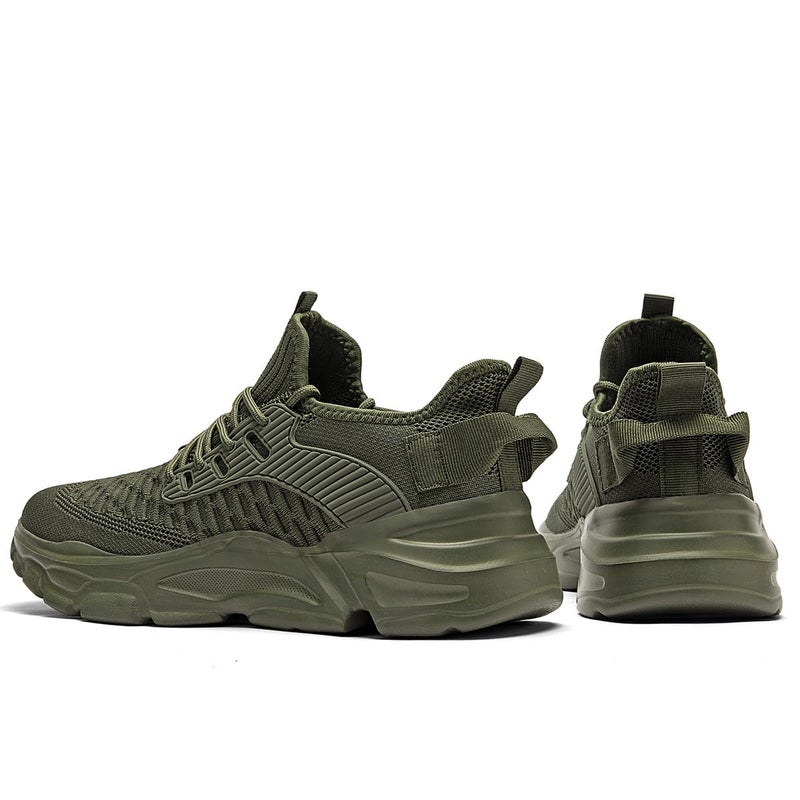 Kapsen Men's Slip on Running Walking Shoes Tennis Sneakers Lightweight Breathable Casual Soft Sole Comfort Work Gym Trainers Green - Image 5