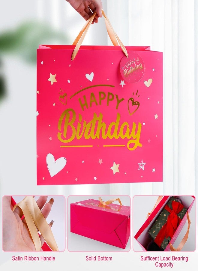 Yixiang Birthday Gift Bags,13 Inches Birthday Gift Bag with Tissue Paper and Greeting Card for Women,Girls - Image 3