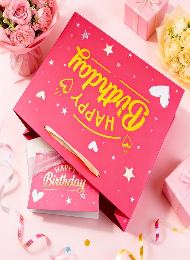 Yixiang Birthday Gift Bags,13 Inches Birthday Gift Bag with Tissue Paper and Greeting Card for Women,Girls - Image 4